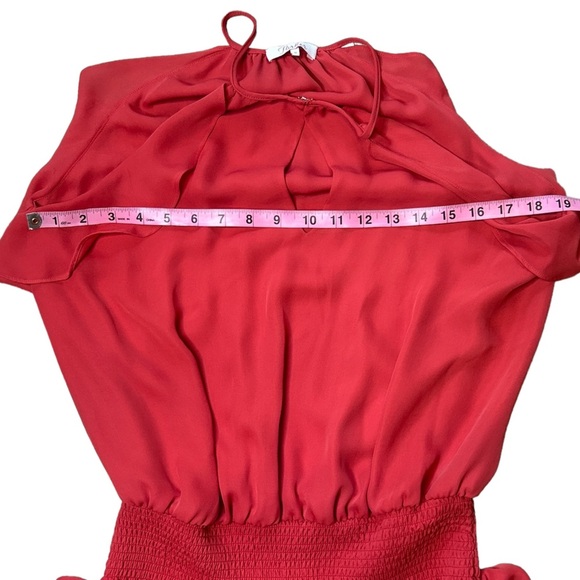 Parker Coral Pink Blouson Halter Mini Dress Size M - Picture 5 of 10